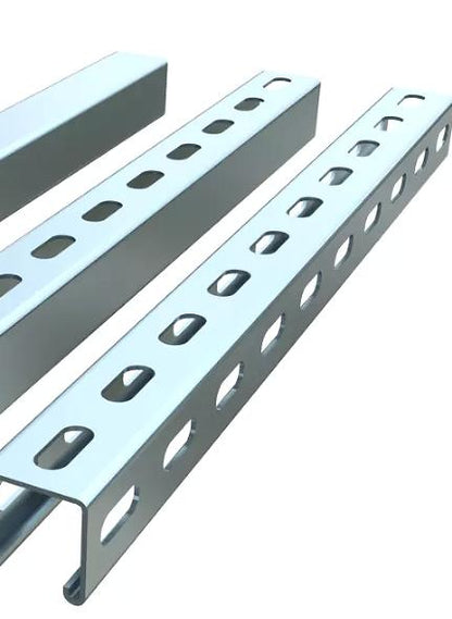 Galvanised Rectangular Rails Galvanised Solar Rails 41*41*1.5mm (3m Length) – E-ULTRALED ELECTRONICS
